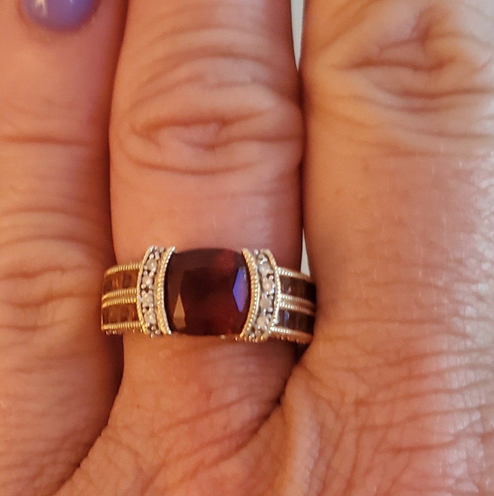14kt YG Garnet and Maderia Citrine Ring